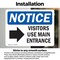 Signmission Visitors Use Main Entrance Right Sign, Vinyl Decal, 10in W x 7in L, 2PK OS-2PACK-NS-D-710-L-18884 - alternate 6
